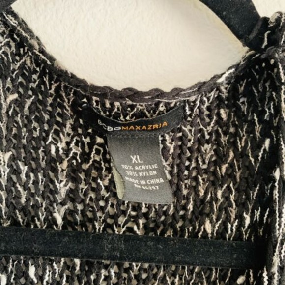 BCBGMaxazria Beaded Chunky Knit Open Long Cardigan - Picture 4 of 5